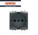 PRESA SCHUKO 2P+T 16A GEWISS CHORUS NERO GW12205