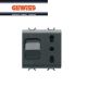 PRESA CON INTERRUTTORE MAGNETOTERMICO 2MOD GEWISS CHORUS NERO GW12311