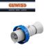 SPINA INDUSTRIALE MOBILE HP 2P+T 16A 230V 6H GEWISS GW60026H BLU