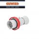 SPINA INDUSTRIALE MOBILE HP 3P+N+T 16A 230V 6H GEWISS GW60031H ROSSO