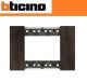 PLACCA 3 MODULI BTICINO LIVING NOW IN LEGNO COLORE NOCE KA4803LG