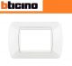 PLACCA 3 FORI BTICINO LIVING LIGHT BIANCO L4803BI CON CORNICE INTERNA.