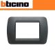 PLACCA 3 FORI BTICINO LIVING LIGHT L4803PA COLORE ACCIAIO SCURO.