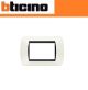 PLACCA 3 POSTI BTICINO LIVING LIGHT L4803PB BIANCO CORNICE NERO