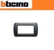 PLACCA 4 FORI BTICINO LIVING LIGHT  L4804PA COLORE ACCIAIO SCURO.
