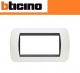PLACCA 4 FORI BTICINO LIVING LIGHT L4804PB COLORE BIANCO.