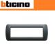 PLACCA 7 FORI BTICINO LIVING LIGHT L4807PA COLORE ACCIAIO SCURO