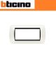 PLACCA 7 POSTI BTICINO LIVING LIGHT L4807PB BIANCO CORNICE NERO