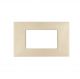 PLACCA 4 POSTI PVC COMPATIBILE BTICINO LIVING CHAMPAGNE.