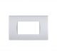 PLACCA 4 POSTI PVC COMPATIBILE BTICINO LIVING SILVER