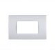 PLACCA 4 POSTI PVC COMPATIBILE BTICINO LIVING SILVER