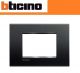PLACCA 3 MODULI BTICINO LIVING LIGHT COLORE ANTRACITE LNA4803AR.
