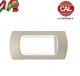 PLACCA 4P TORTORA INTERNO BIANCO COMPATIBILE LIVING LIGHT