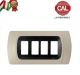 PLACCA 4P TORTORA INTERNO NERO COMPATIBILE MAGIC