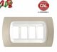 PLACCA 4P TORTORA INTERNO BIANCO COMPATIBILE MAGIC