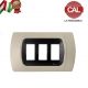 PLACCA 3P TORTORA INTERNO NERO COMPATIBILE MAGIC