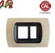 PLACCA SCHUKO+1P ROVERE SBIANCATO INTERNO NERO serie MAGIC