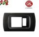 PLACCA SCHUKO+1P NERO INTERNO NERO serie MAGIC