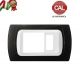 PLACCA SCHUKO+1P NERO INTERNO BIANCO serie MAGIC