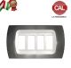 PLACCA 4P ANTRACITE METALLIZZATA INTERNO BIANCO COMPATIBILE MAGIC