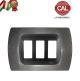 PLACCA 3P ANTRACITE METALLIZZATA INTERNO NERO serie MAGIC