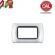 PLACCA 4P CROMO OPACO INTERNO NERO COMPATIBILE LIVING INTERNATIONAL