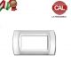 PLACCA 4P CROMO OPACO INTERNO BIANCO COMPATIBILE LIVING LIGHT