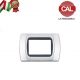 PLACCA 3P CROMO OPACO INTERNO NERO COMPATIBILE LIVING INTERNATIONAL