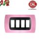 PLACCA 4P ROSA PASTELLO INTERNO NERO COMPATIBILE MAGIC