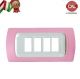 PLACCA 4P ROSA PASTELLO INTERNO BIANCO COMPATIBILE MAGIC