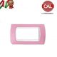 PLACCA 4P ROSA PASTELLO INTERNO BIANCO COMPATIBILE LIVING LIGHT