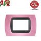 PLACCA 3P ROSA PASTELLO INTERNO NERO COMPATIBILE LIVING INTERNATIONAL