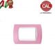 PLACCA 3P ROSA PASTELLO INTERNO BIANCO COMPATIBILE LIVING LIGHT