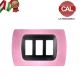PLACCA 3P ROSA PASTELLO INTERNO NERO COMPATIBILE MAGIC