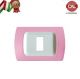 PLACCA 1P ROSA PASTELLO INTERNO BIANCO serie MAGIC