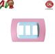 PLACCA 3P ROSA PASTELLO INTERNO BIANCO COMPATIBILE MAGIC
