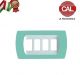 PLACCA 4P VERDE ACQUA PASTELLO INTERNO BIANCO COMPATIBILE MAGIC