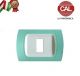 PLACCA 1P VERDE ACQUA PASTELLO INTERNO BIANCO serie MAGIC