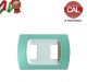 PLACCA 2P VERDE ACQUA PASTELLO INTERNO BIANCO COMPATIBILE MAGIC