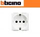 PRESA SCHUKO 2P+T 16A BTICINO LIVING LIGHT N4140 BIANCO