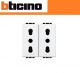 PRESA DUPLEX BIPASSO 10/16A BTICINO LIVING LIGHT N4180/2 BIANCO