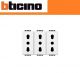 PRESA TRIPLEX BIPASSO 10/16A BTICINO LIVING LIGHT N4180/3 BIANCO