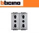 PRESA DUPLEX BIPASSO 10/16A BTICINO LIVING TECH NT4180/2 GRIGIO