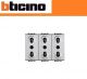 PRESA TRIPLEX BIPASSO 10/16A BTICINO LIVING TECH NT4180/3 GRIGIO