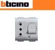 PRESA INTERBLOCCATA MAGNETOTERMICO 16A BTICINO LIVING TECH NT4311/16 GRIGIO