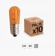 10 PEZZI LAMPADINA LED E14 14V  LUCE ARANCIONE AC/DC LUMINARIE LAMPADA ARANCIONE