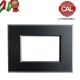 PLACCA 3P NERO METALLO COMPATIBILE VIMAR PLANA PLA101