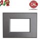 PLACCA 3P ARDESIA METALLO COMPATIBILE VIMAR PLANA PLA104