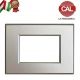 PLACCA 3P ARGENTO METALLO COMPATIBILE VIMAR PLANA PLA109
