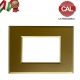 PLACCA 3P ORO OPACO METALLO COMPATIBILE VIMAR PLANA PLA111